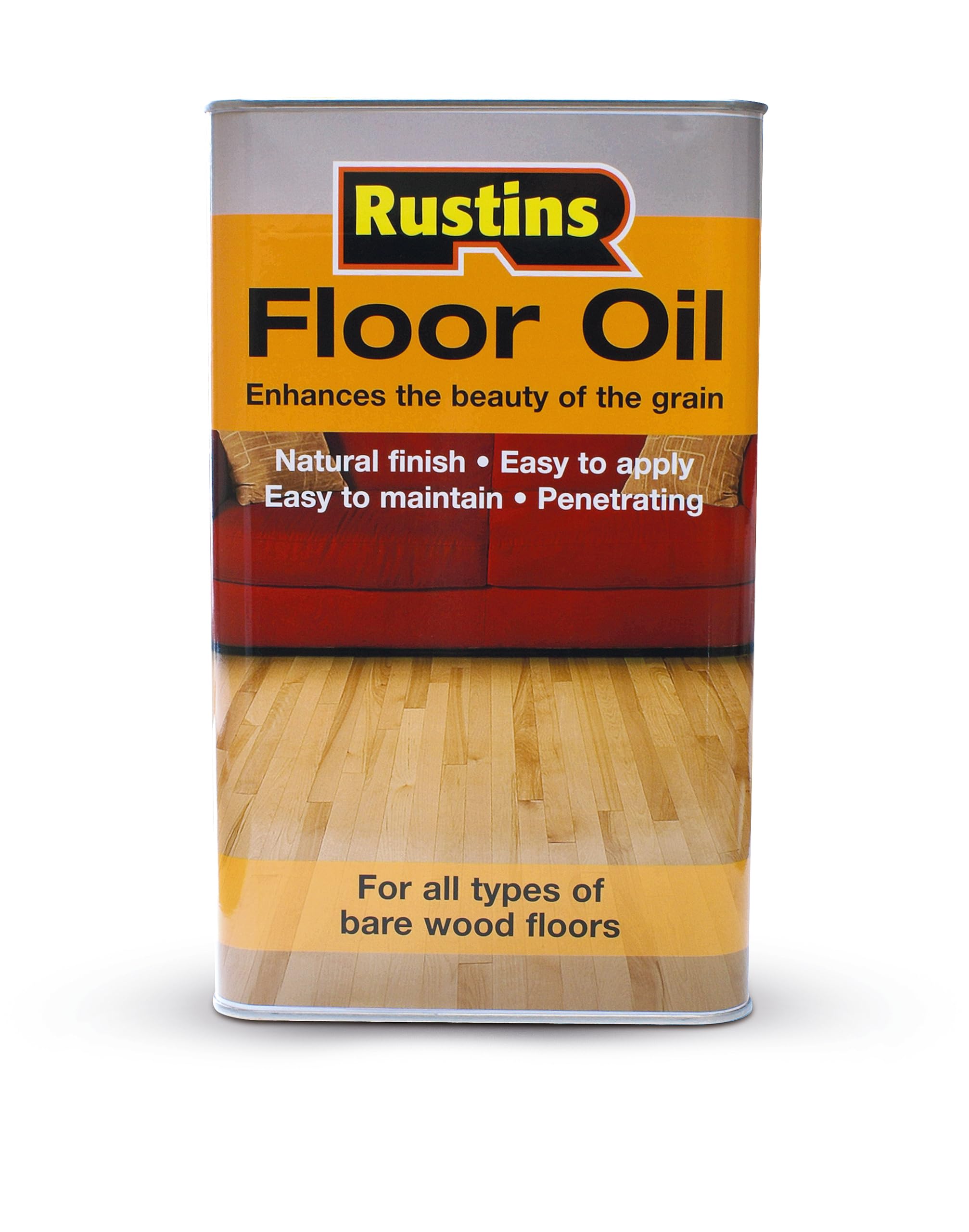 Rustins Floor Oil For Wood Floor Parquet Woodblock Floorboards 5L