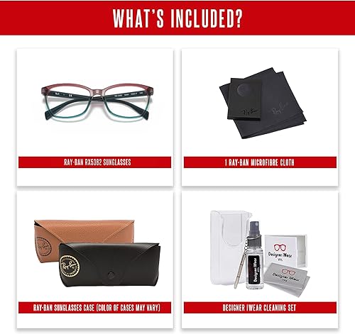 Miniatura 5 de Ray-Ban RX5362 Cateye - Lentes para mujer + paquete con kit de gafas de diseñador iWear