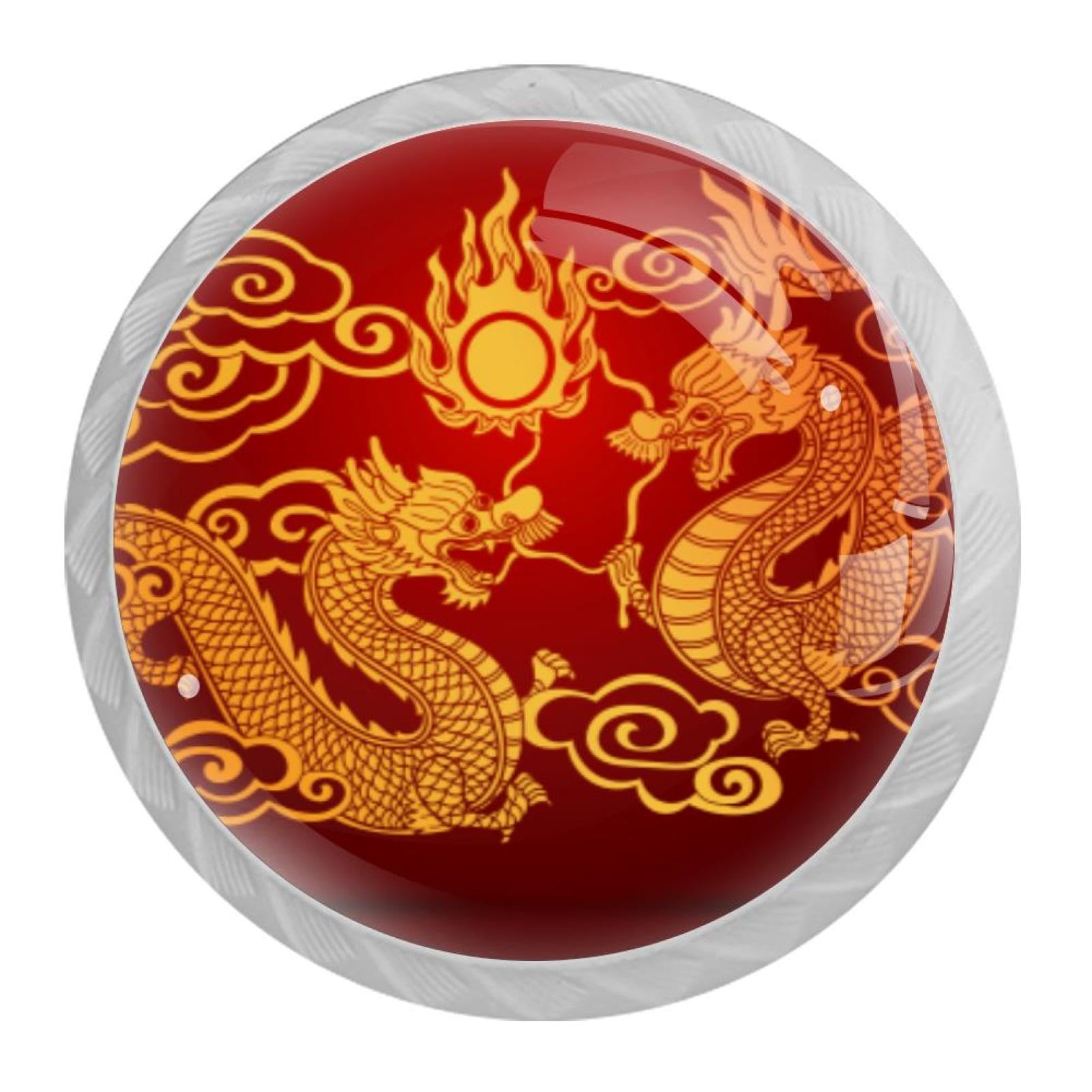 Tqmspg Multi09 4 Pieces Drawer Pulls Chinese Dragon Door Knobs Dresser Handles For Kitchen Wardrobe Cupboard Hardware Furniture
