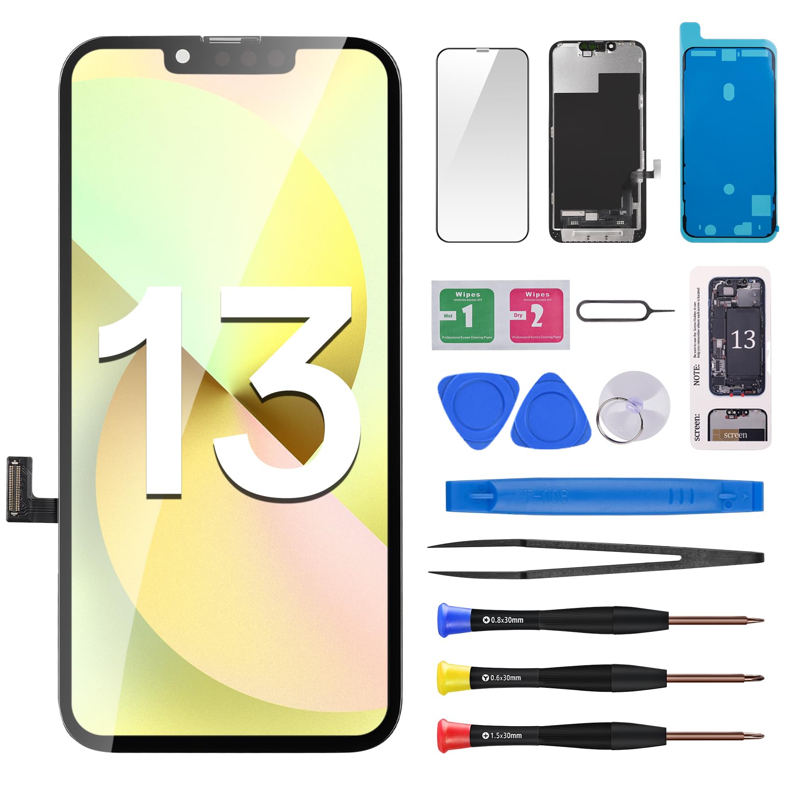 Apple - まい for iPhone 13 Screen Replacement 6.1 inch (A2482,A2631,A2633
