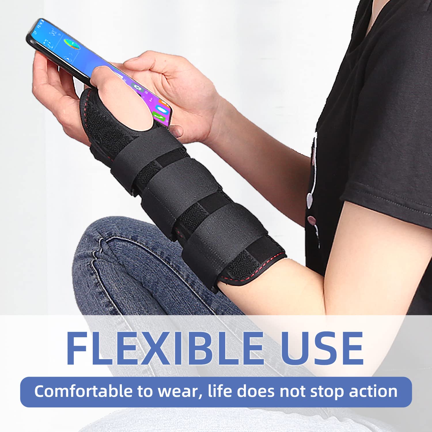 Offtrte Piercing Tunnel Carpien - Sangle De Poignet Réglable - Pour Tendinite, Arthrite, Injuries, Poignet - Sprain (gauche