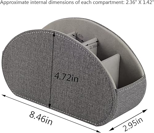 Miniatura 5 de Soporte para control remoto, caja con 5 compartimentos, organizador de mesita de noche para controlador, lentes, brochas de maquillaje, joyas