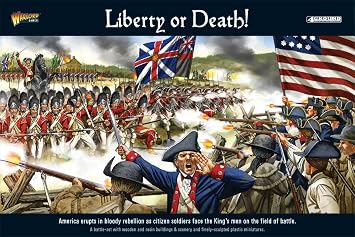 Warlord Black Powder Revolutionary War Liberty or Death Set 156 Tabletop Miniatures - Plastic Paintable Miniature 1700-1900 Soldiers Set, Unpainted Table Top 28mm Military Minifigures for Adults