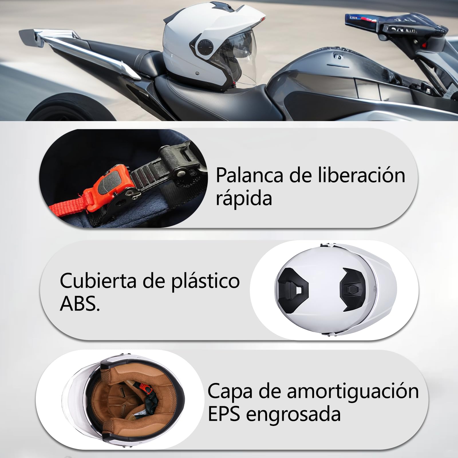 Cascos Moto Jet para Hombre y Mujer Casco de Motocicleta Casco Scooter Doble Visera