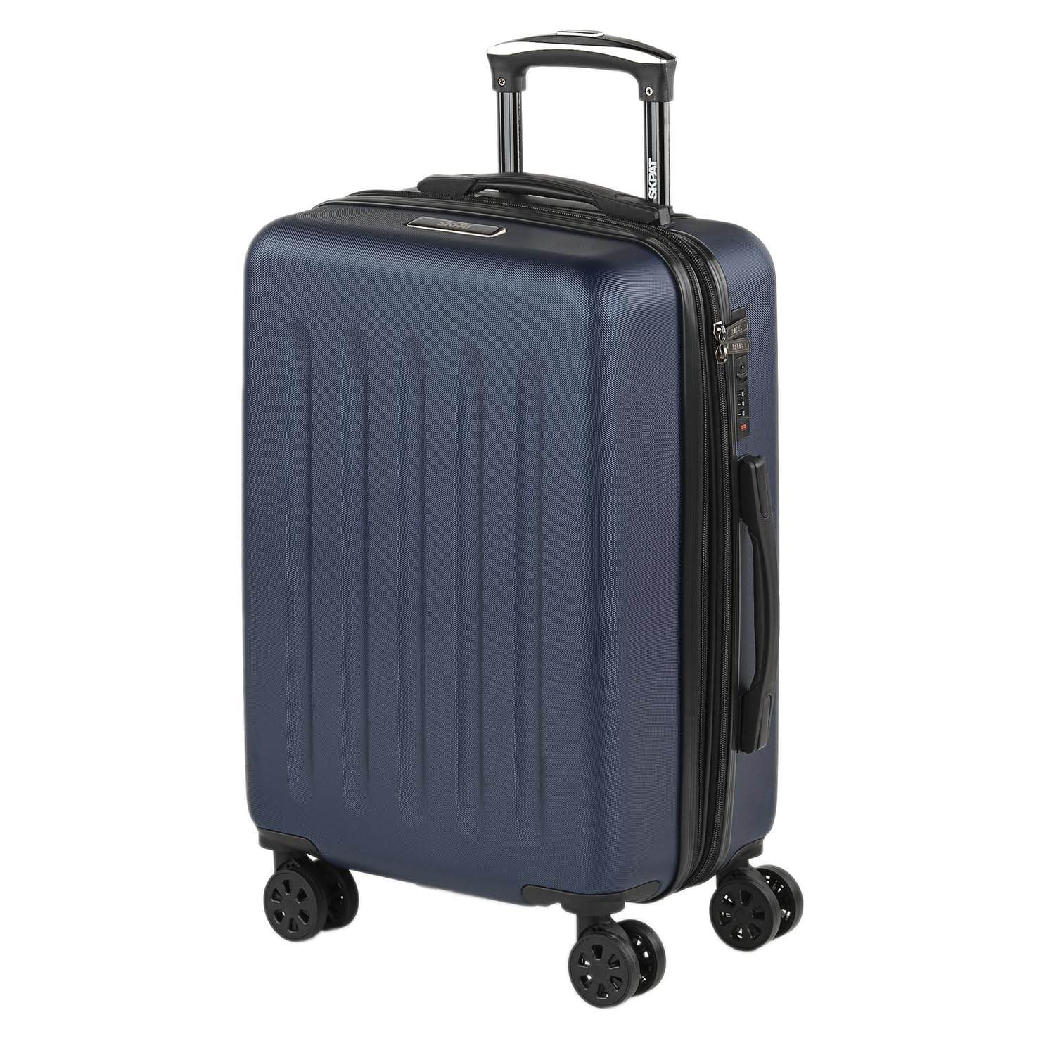 SKPAT - Maleta de Cabina 55x40x20 - Maletas De Viaje Cabina Rígidas Trolley con 4 Ruedas Dobles para Avion Ligera Equipaje De Mano Candado de Combinación. Compatible Ryanair, Azul