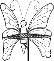 HAVENLYYOUTH Butterfly Shaped Outdoor Garden Bench - Sturdy Black Metal Frame, Rust-Proof, 220lb Capacity for Patio Yard Balcony