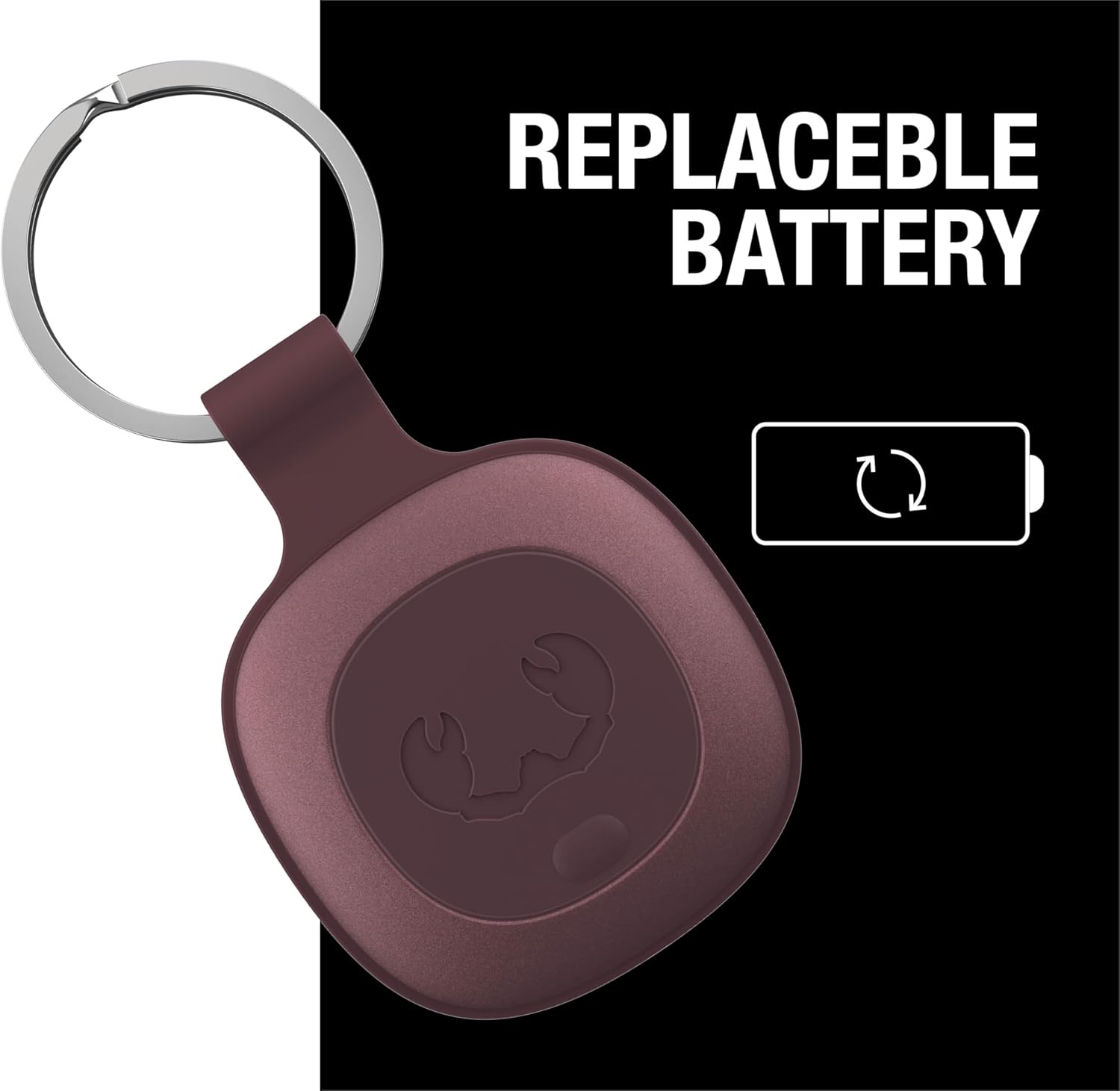 Fresh 'n Rebel Smart Finder emitting sound waves, with text 'PLAY A SOUND' and 'Follow the sound to find your item back'.