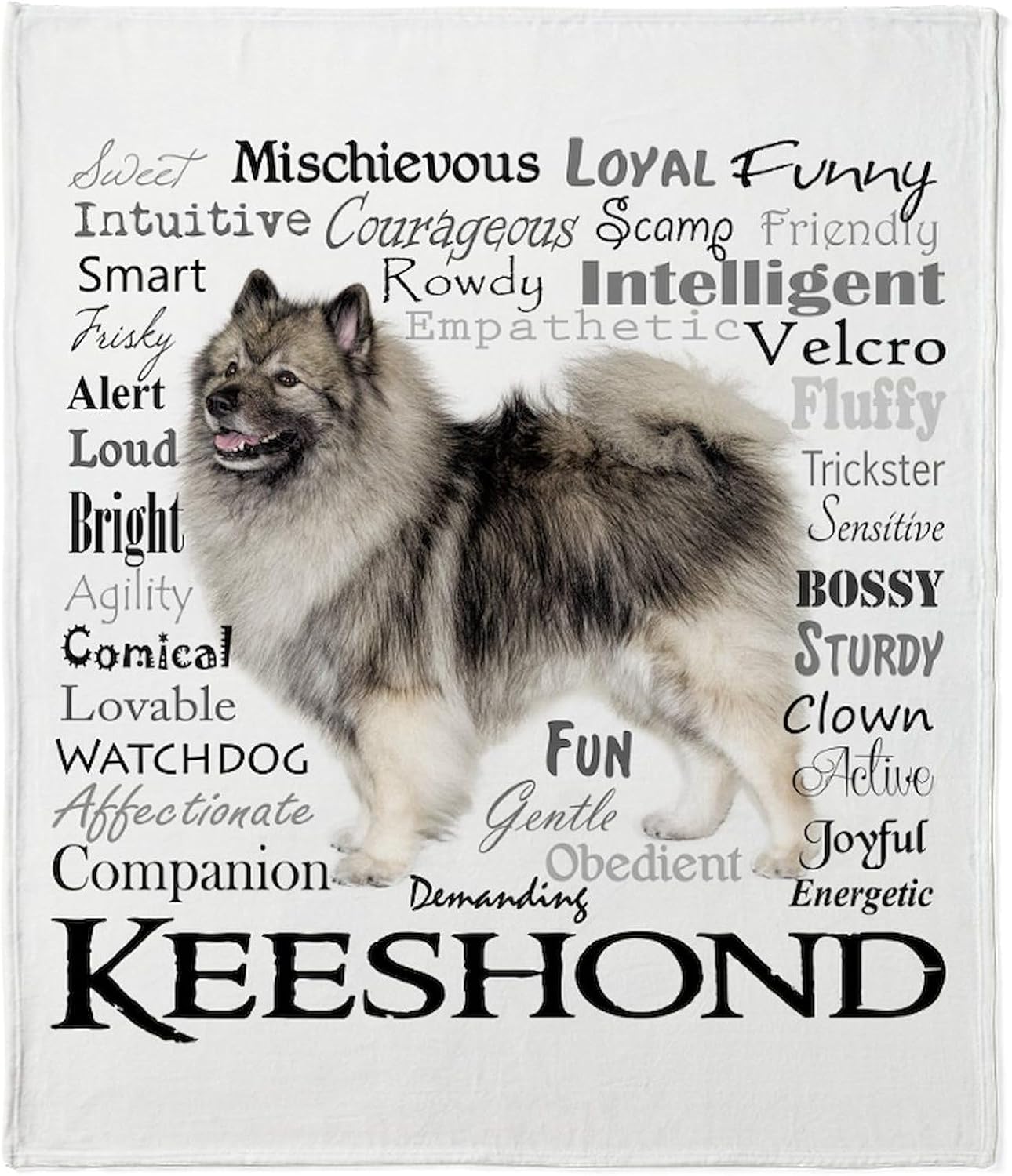 CafePress Keeshond Traits Throw Blanket Super Soft Fleece Plush Throw Blanket, 60"x50"