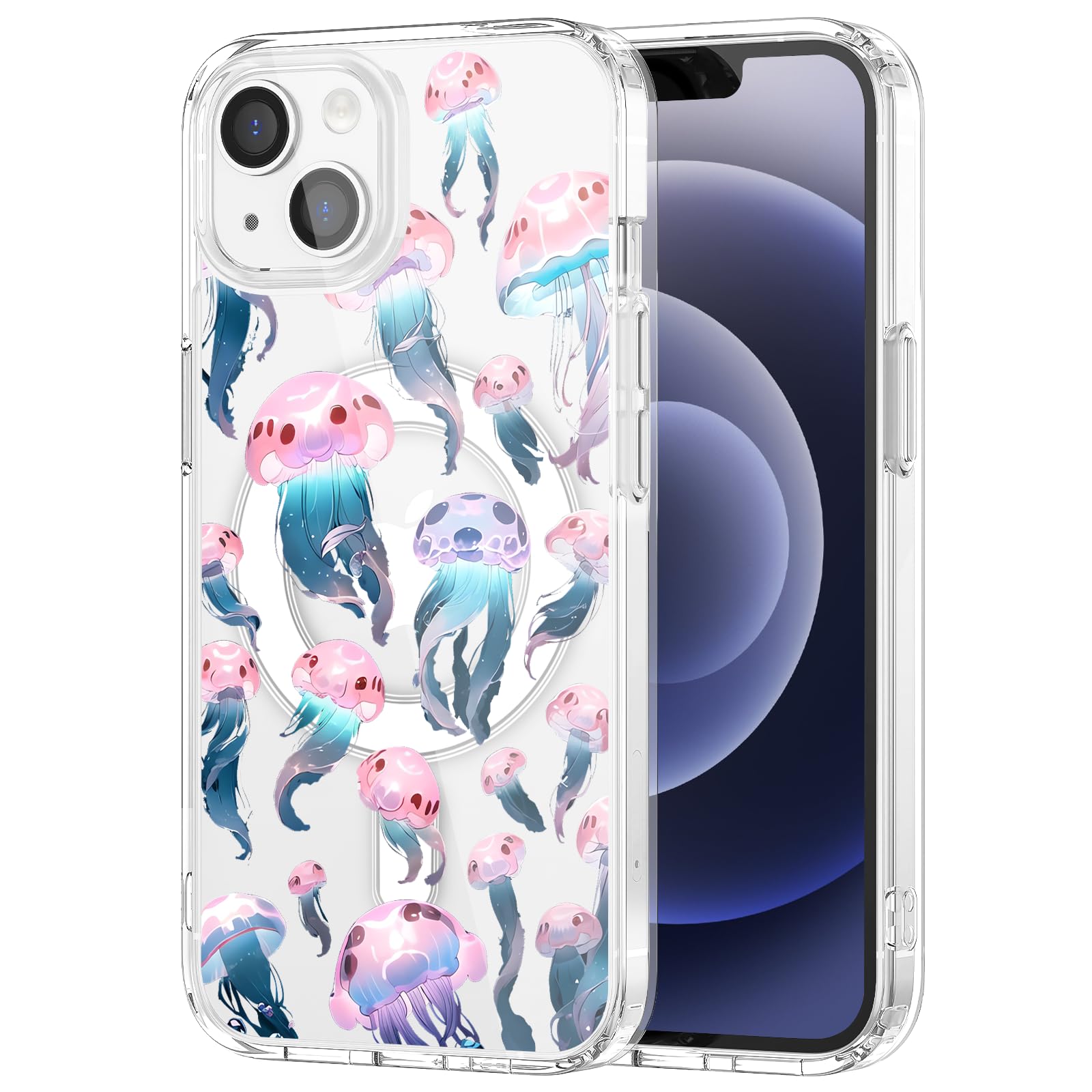 Coque iPhone 15 Plus magnétique méduse antichoc transparente et rigide - 8