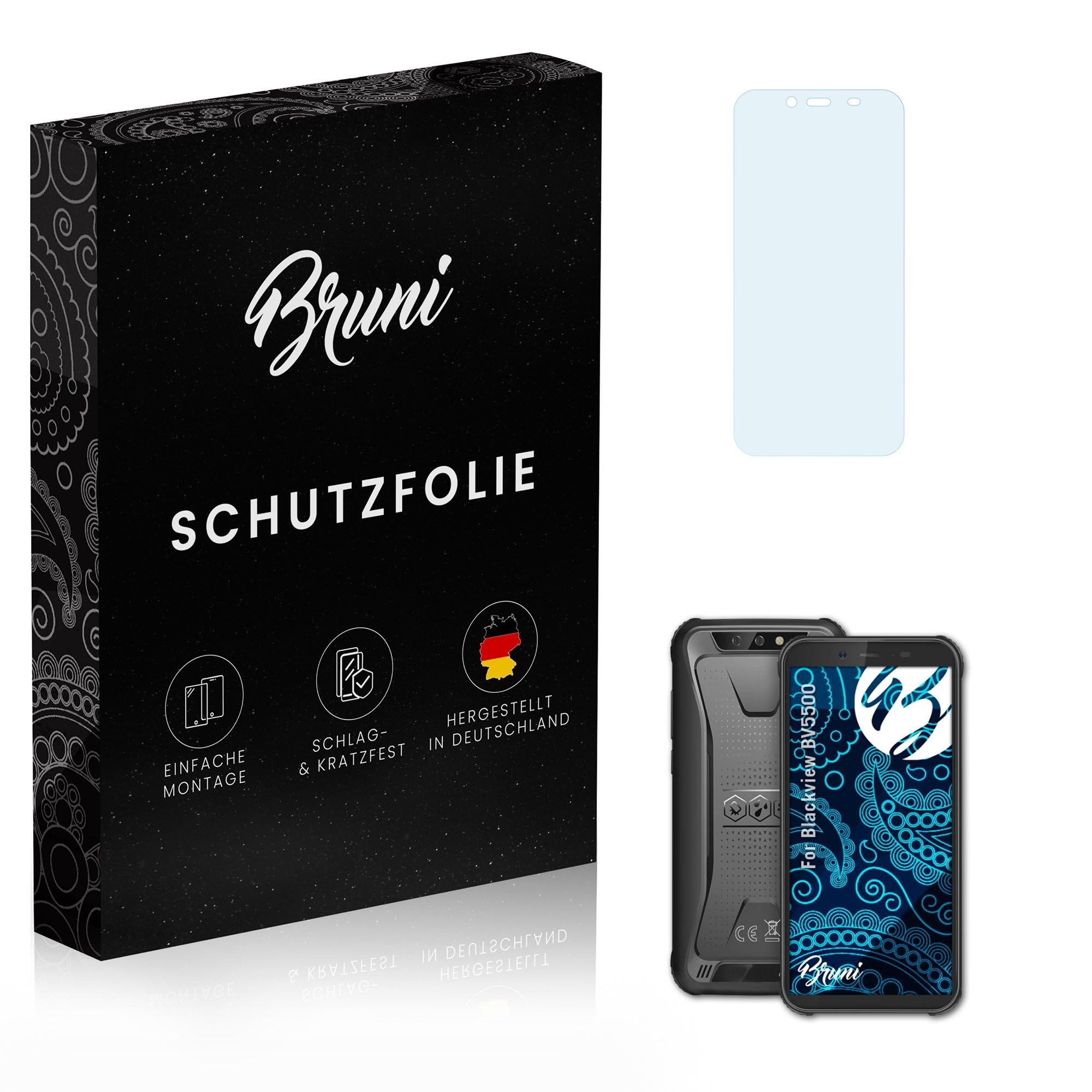 Bruni Screen Protector compatible with Blackview BV5500 Protector Film, crystal clear Protective Film (2X)
