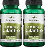 Vista 2 de Swanson Suplemento herbario digestivo y antioxidante de cilantro de espectro completo para adultos conscientes del bienestar - 425 mg (60 cápsulas)