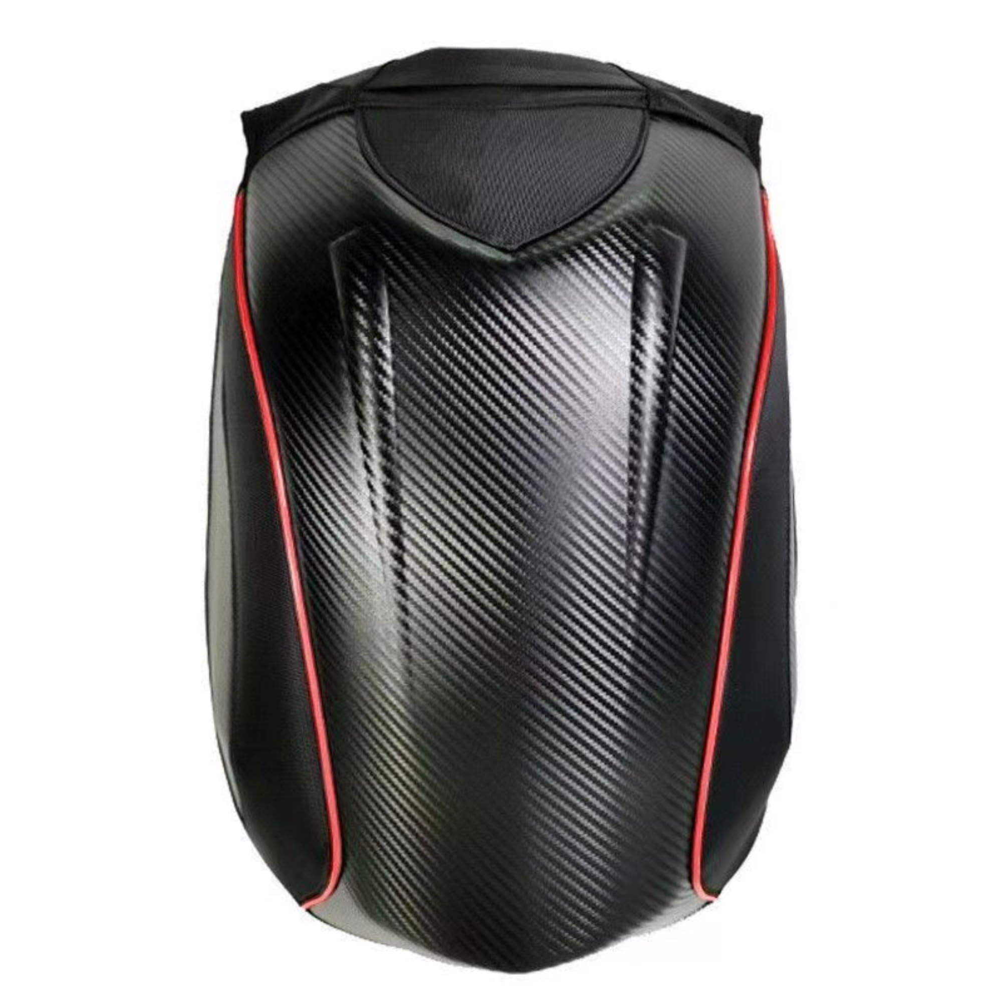Mochila para moto de alta capacidad con carcasa rígida de fibra de carbono, compartimento dedicado para casco, extensible 30-48L, multibolsillos, para viajes y uso diario
