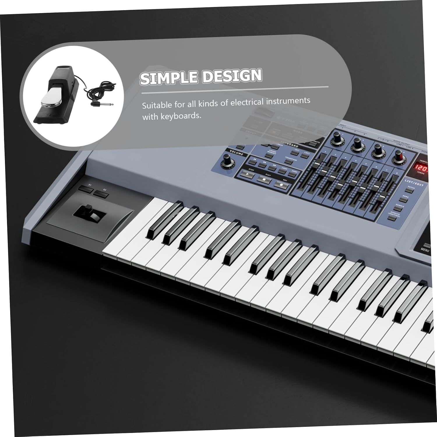 Keyboard Foot Pedal Expressive Half-pedal Sustain for Piano Electronic Keyboard Digital Piano Style
