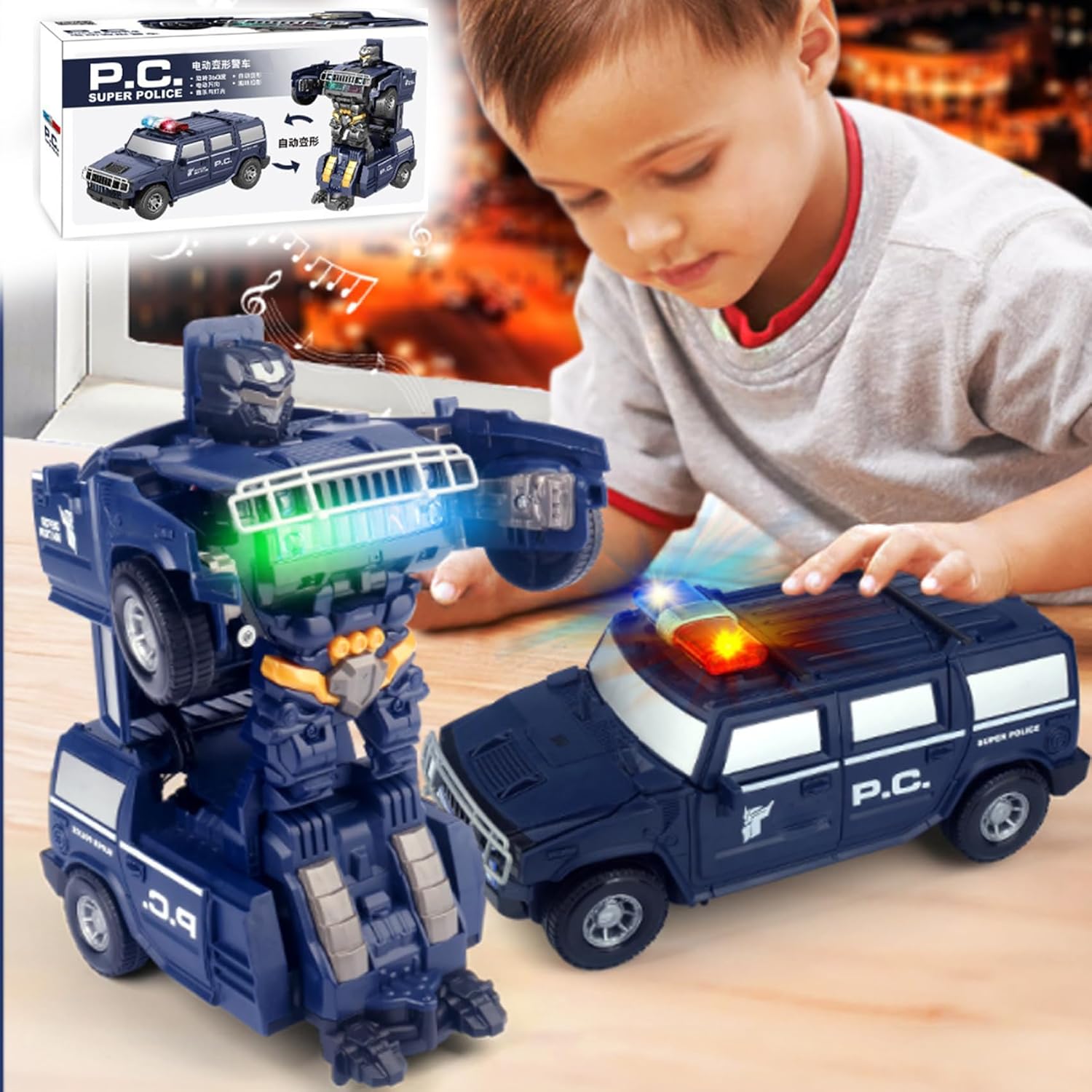Coche Robot 2 En 1 Transformable – Se Convierte De Coche A Robot, Sin Pilas, Plástico ABS Resistente, 4 Colores, Regalo Para Niños De 3 A 14 Años (naranja)