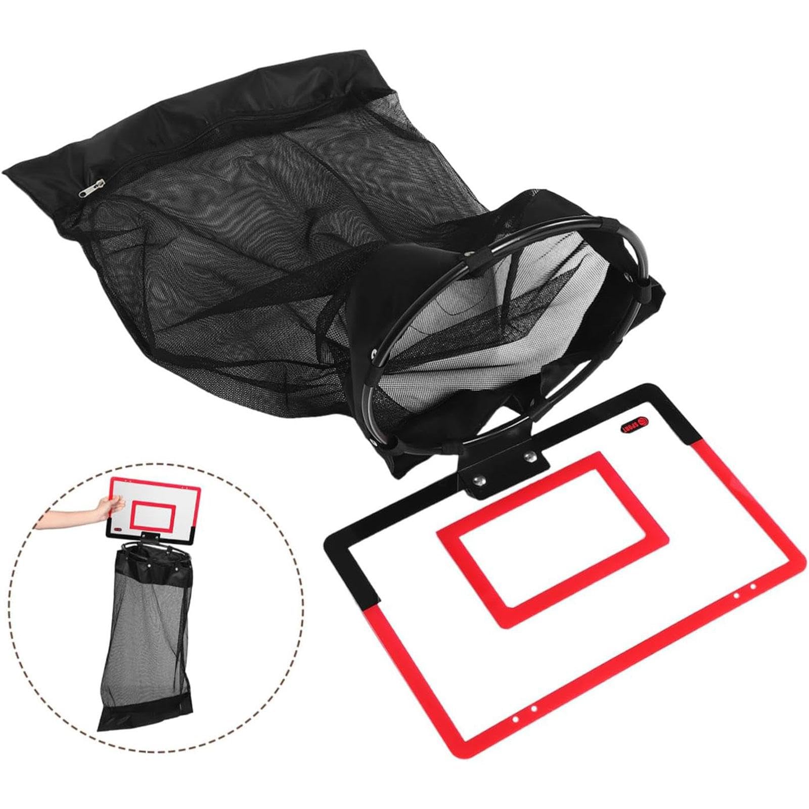 Cesto de Ropa Colgante Plegable con Cremallera para Colgar sobre La Puerta, Ideal para El Dormitorio, El Hogar Y El Estilo Rústico, Rojo, Individual