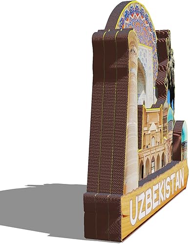Miniatura 2 de Imán de madera de Uzbekistán Asia 3D para nevera, recuerdos coleccionables, decoraciones artesanales hechas a mano