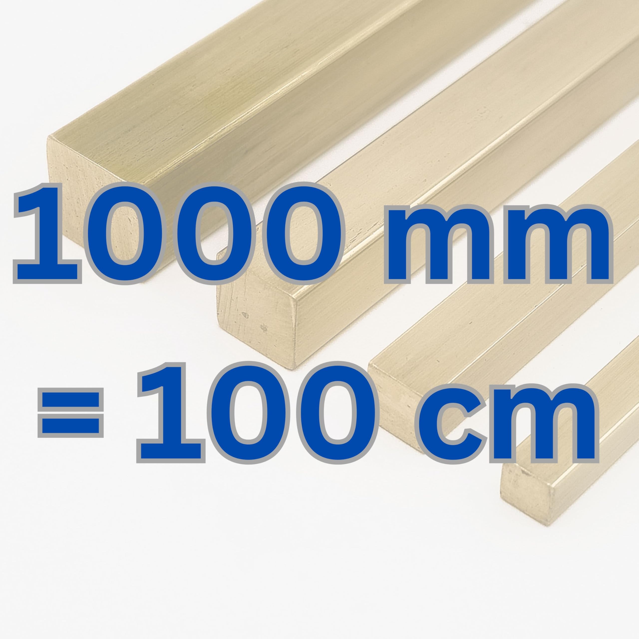 Barre en laiton Ms58 Profil carré, dimensions des bords 5-30 mm, longueur 50-2000 mm, laiton CW614N matériau complet, 4 pans 4 pans (longueur : 1000 mm = 100 cm, 8 x 8 mm)