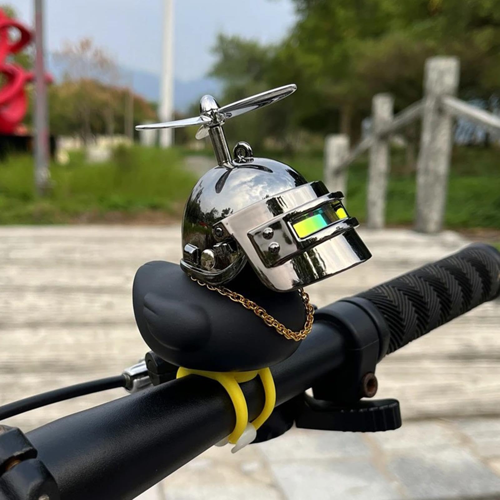 Campanas de pato para bicicleta, decoraciones de tablero de pato, decoraciones de salpicadero, bonitos accesorios de pato amarillo para coche, bocinas de juguete de pato para ciclismo de vehículos