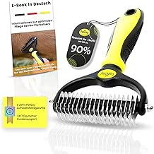 Premium Undercoat Brush, Detangling Curry Comb for Dogs and Cats with Medium to Long Hair - Undercoat Brush Against Tangles and Undercoat