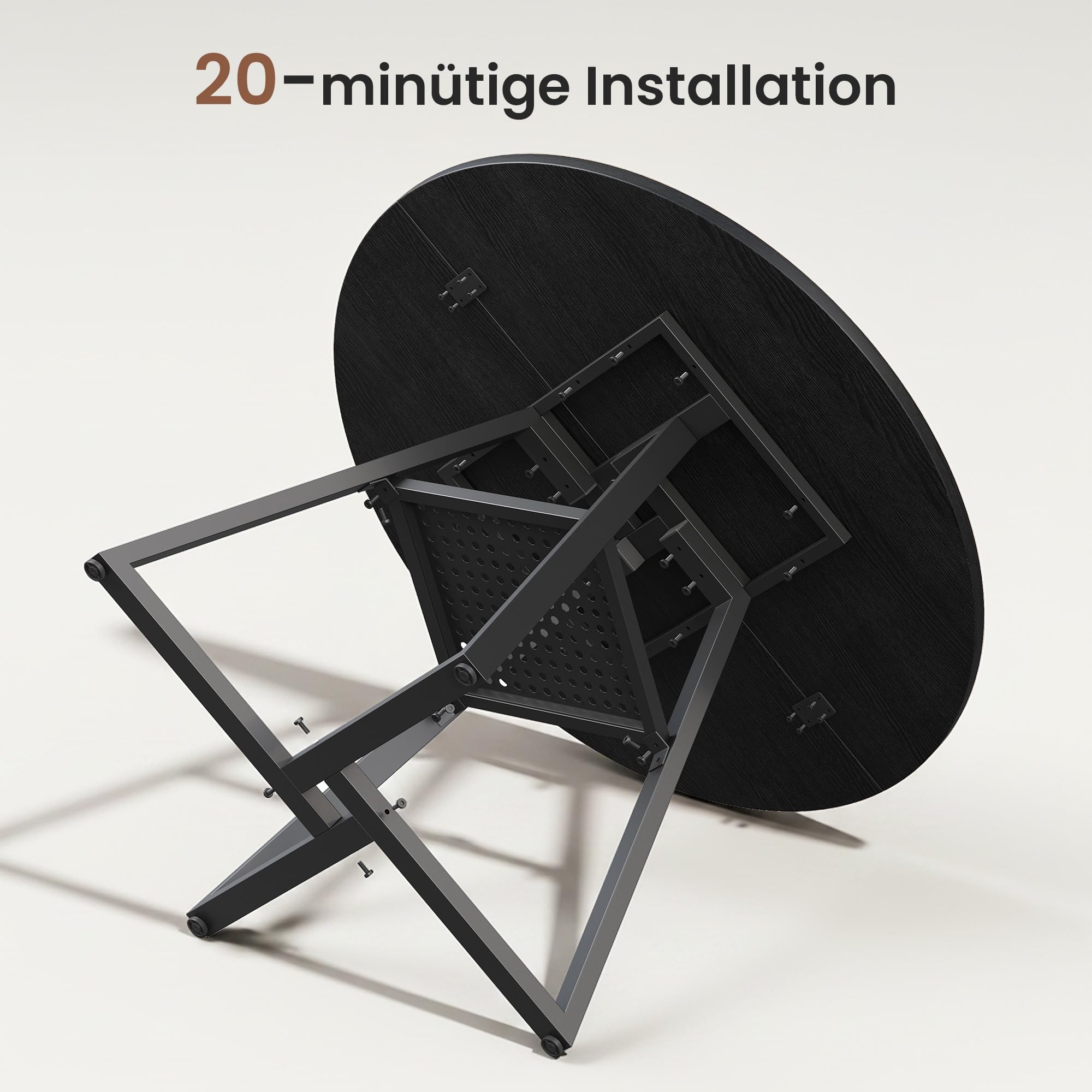APICIZON Esstisch Rund 100cm, Esszimmertische für 2–4 Personen, Küchentisch Klein mit stabilem Metallgestell, Tisch Rund für Esszimmer, Küche, Wohnzimmer, Schwarz (nur Tisch)