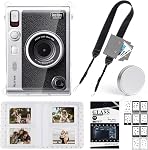 Mini EVO Kit for Fujifilm Instax Mini EVO Camera, Brown Strap | Including Mini EVO Clear Case, Lens Cap, Adjustable Camera Strap, Mini Photo Album, Screen Protector, DIY Sticker, No Camera