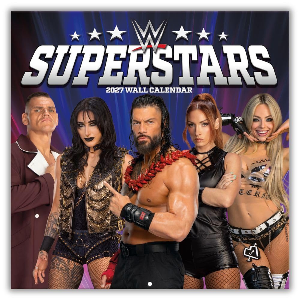 WWE Superstars 2027 Square Wall Calendar Official Licensed WWE Calendar, Monthly Grid Layout, Iconic WWE Superstars & High-Impact Action, Large Square Format, Gift for Wrestling Fans