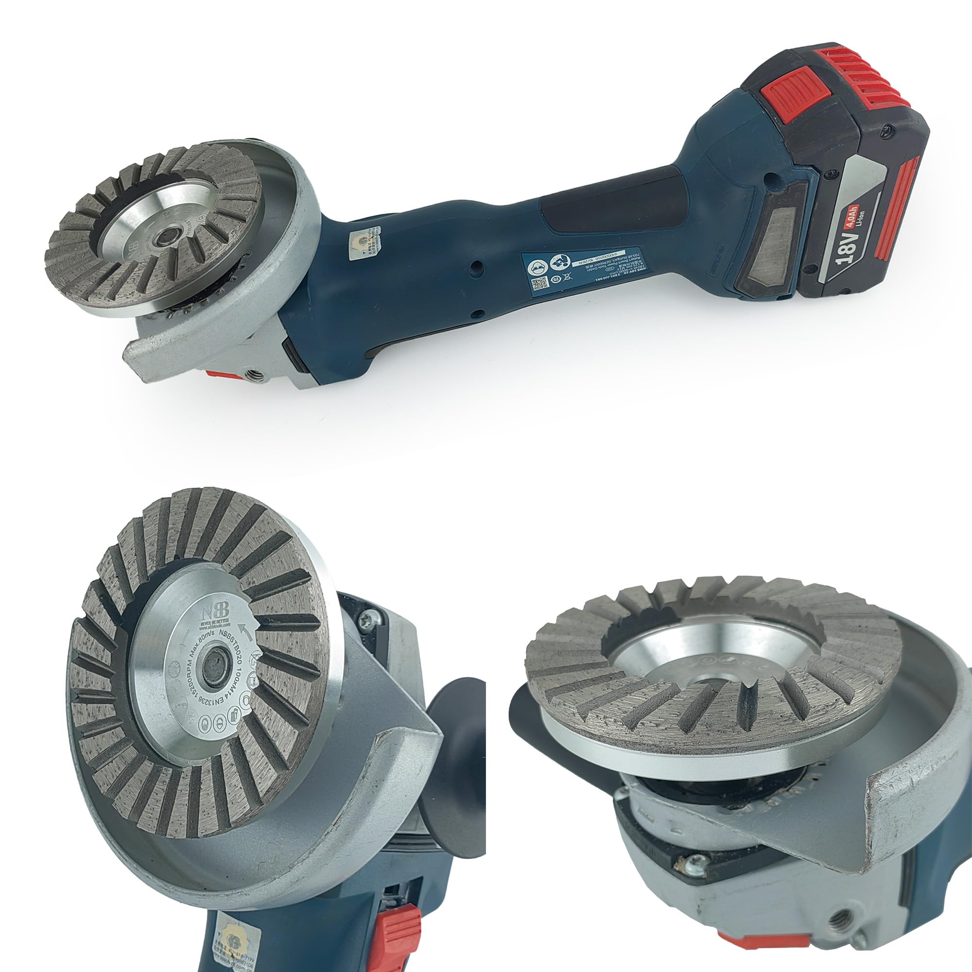 NBB Diamant-Topfschleifscheibe Diamant-Cup-Schleifscheibe Hochfrequenz-Schweißschneider Turboschleifen Aluminiumbasis mit M14 auf Granit Marmor Keramik Fliesen Porzellan Stein Beton Zement (1,100mm)
