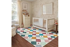 jinchan Kids Area Rugs 5x7 Washable Trellis Indoor Floor Cover