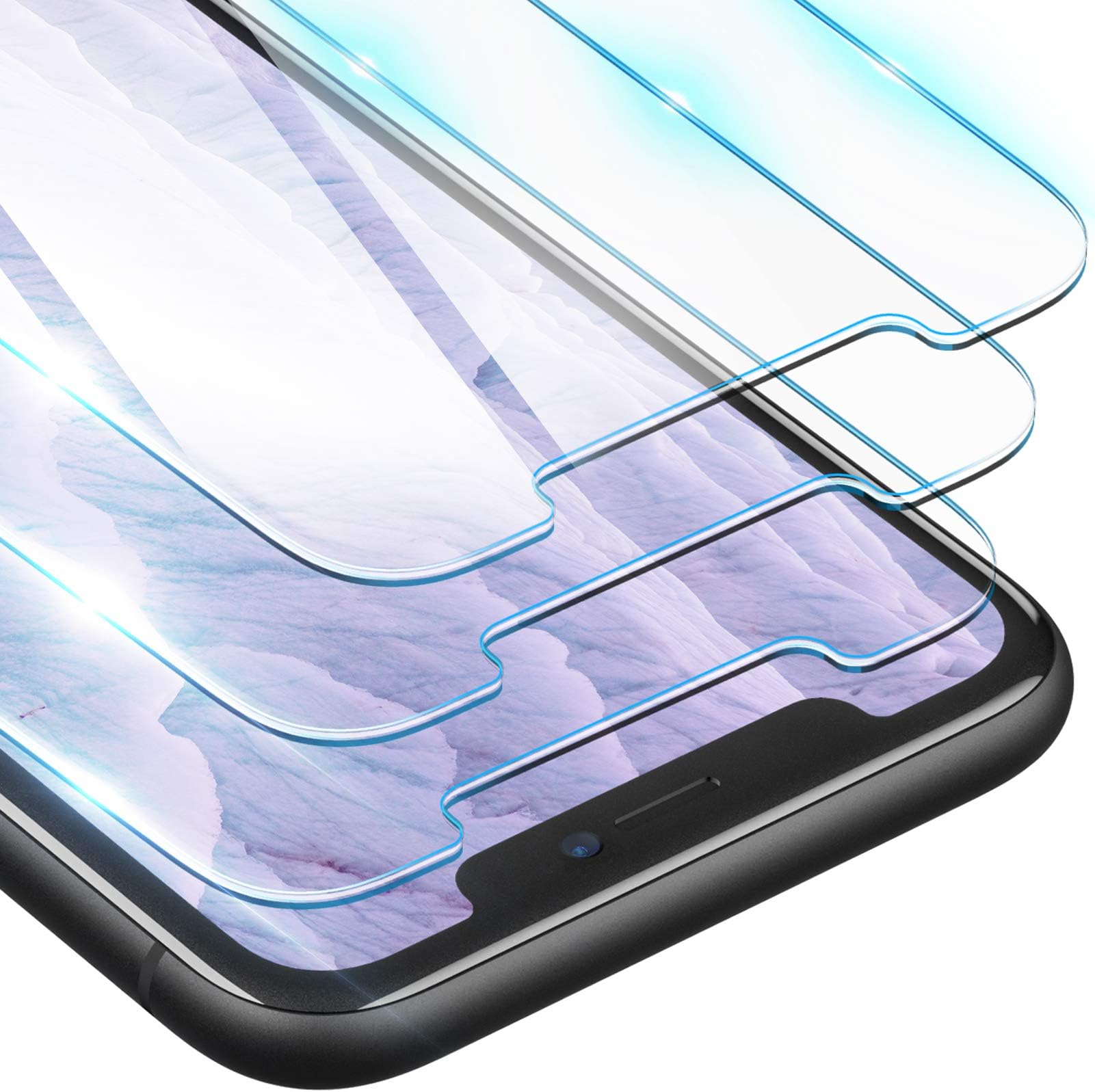 Glass Screen Protector for iPhone 11 ,XR (6.1 Inch) Tempered Glass Screen Protector, 3-Count (Pack of 1) Clear