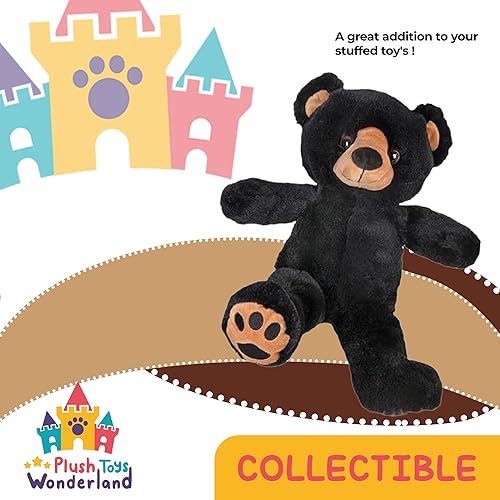 Miniatura 2 de Juguetes de peluche Wanderland Benjamin The Black Bear de 16 pulgadas, juguete de peluche grande y suave para niños, niñas, niños, regalo realista