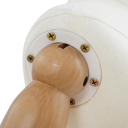 Miniatura 8 de Vestido de maniquí femenino con cabeza desmontable y brazos de madera ajustables, funda de lino y base de metal dorado, altura ajustable de 55 a 80