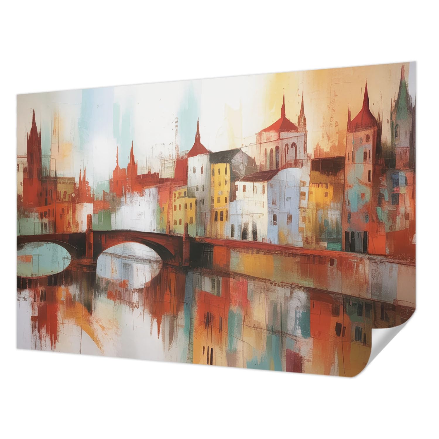 Papier peint autocollant 152x104 cm paysage urbain moderne résistant aux taches Tulup