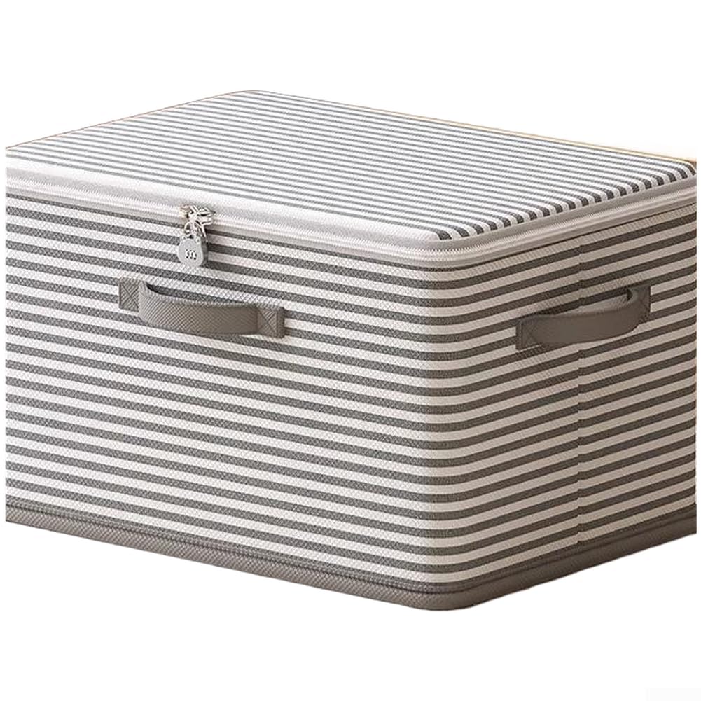 Boîte de rangement zippée en textile premium lavable pour literie et maison
