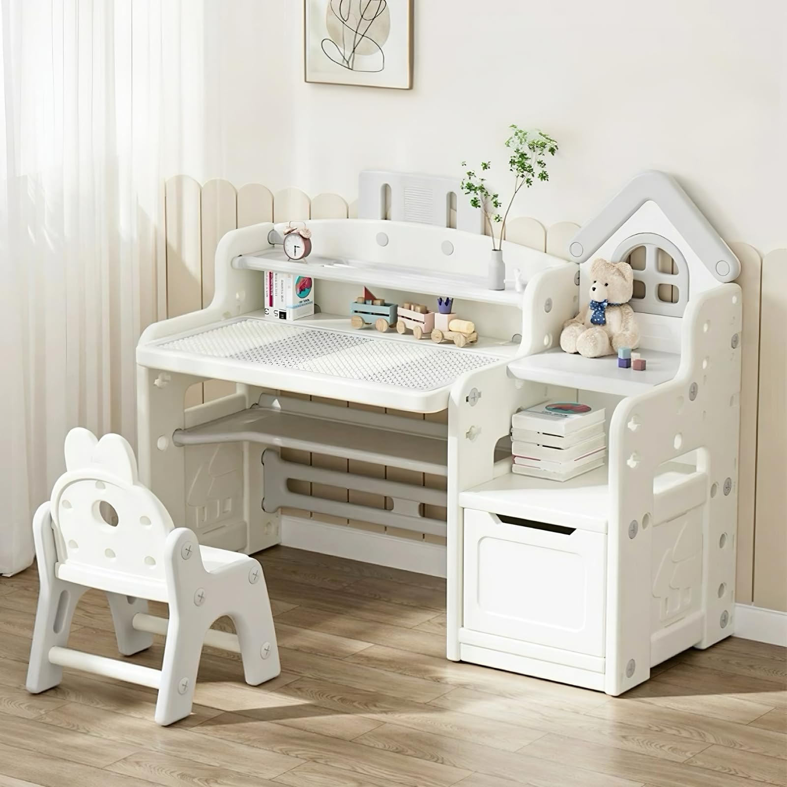 Amazon.co.jp: SOFTSEA 子供用テーブルセット 4in1 キッズデスク