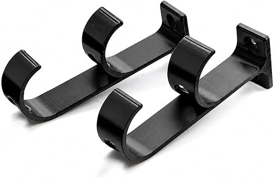 Pool Cue Holder for Under Snooker Table 2-Cue Stick Double Holder, Cue Hook Bridge Stick Cue Stick Holder Under the Pool Table, Billiard Stick Organizer Accessory Mount Black, 2-Pack