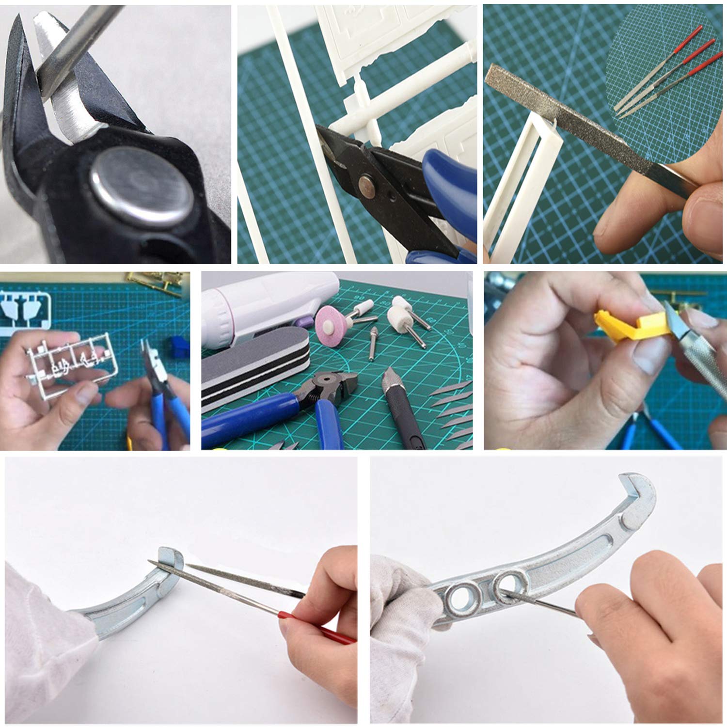 17PCS Gundam Modèle Outils Kit, Outils de Modélisme, Hobby Building Craft Set pour la Réparation et la Fixation de Modèles