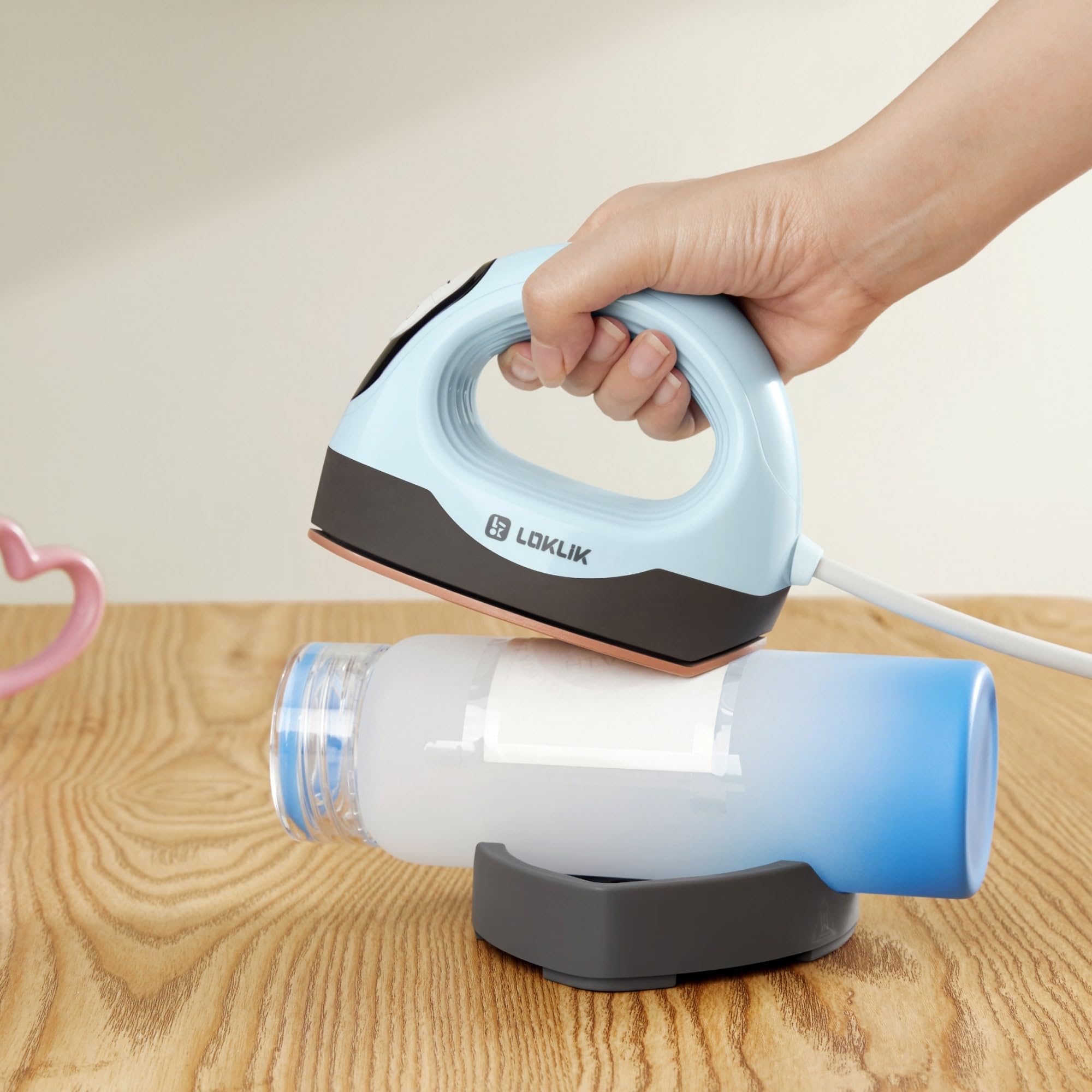 LOKLIK Impress Mini 3 - Spremiagrumi per magliette, borse, tazze, cappelli e altri tessuti, strumento manuale per decorare e fai da te, perfetto per piccoli progetti di artigianato (Rosso)