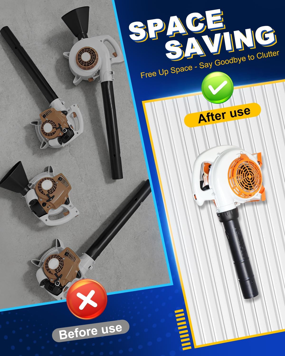 Leaf Blower Hanger for Stihl BG-56, BG-66, BG-86, SH-56, SH86, Upgrade Handheld Blower Rack for Garage Wall, Leaf Blower Holder