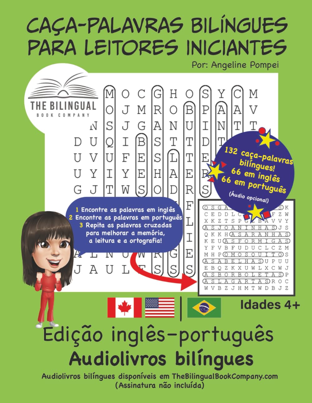 Caça-palavras bilíngues para leitores iniciantes: Edição inglês–português Audiolivro bilíngue
