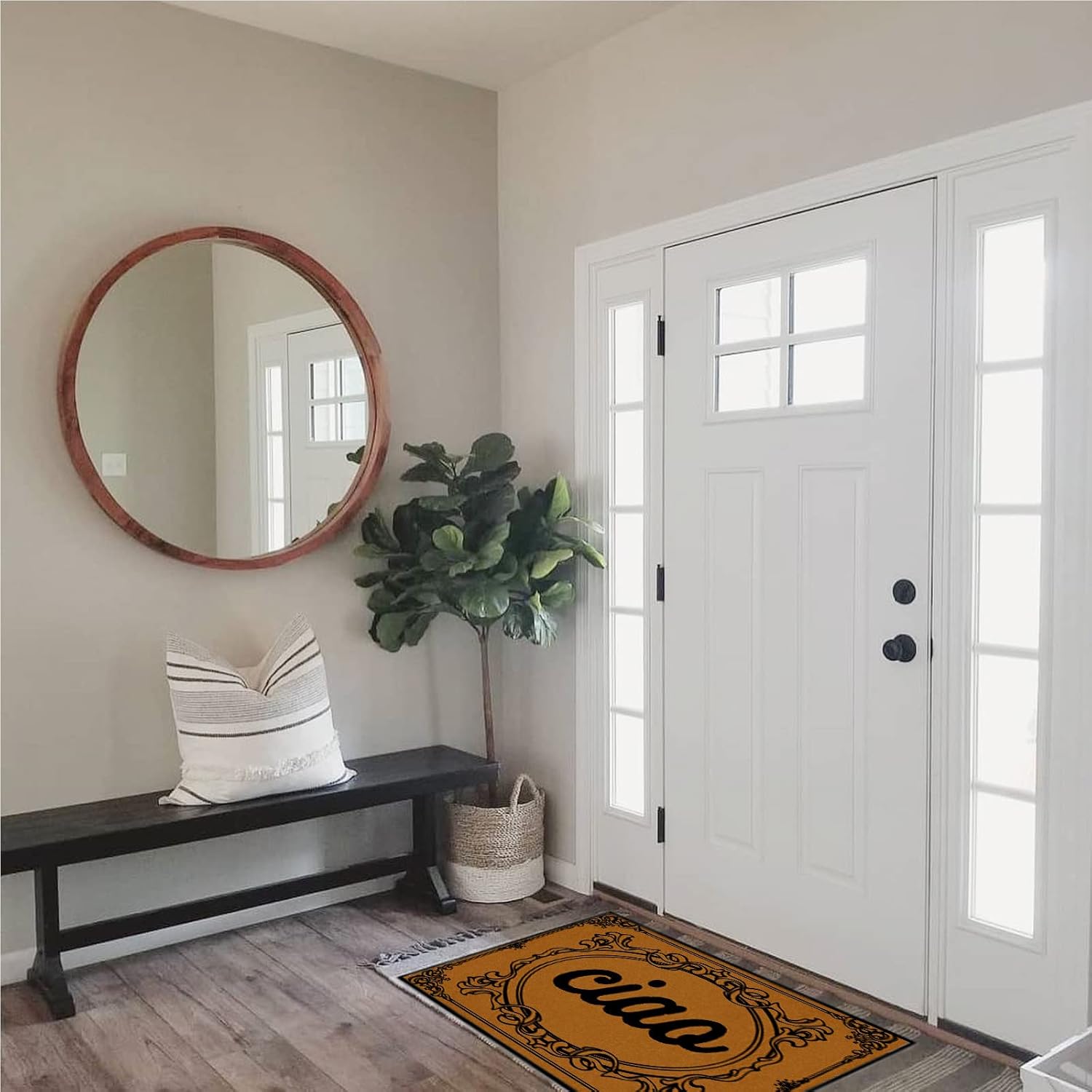 Ciao Mats for Front Door Indoor, Fall Doormats for Outdoor Entrance Home Home Décor Custom Rubber Doormat 31.5"x20"