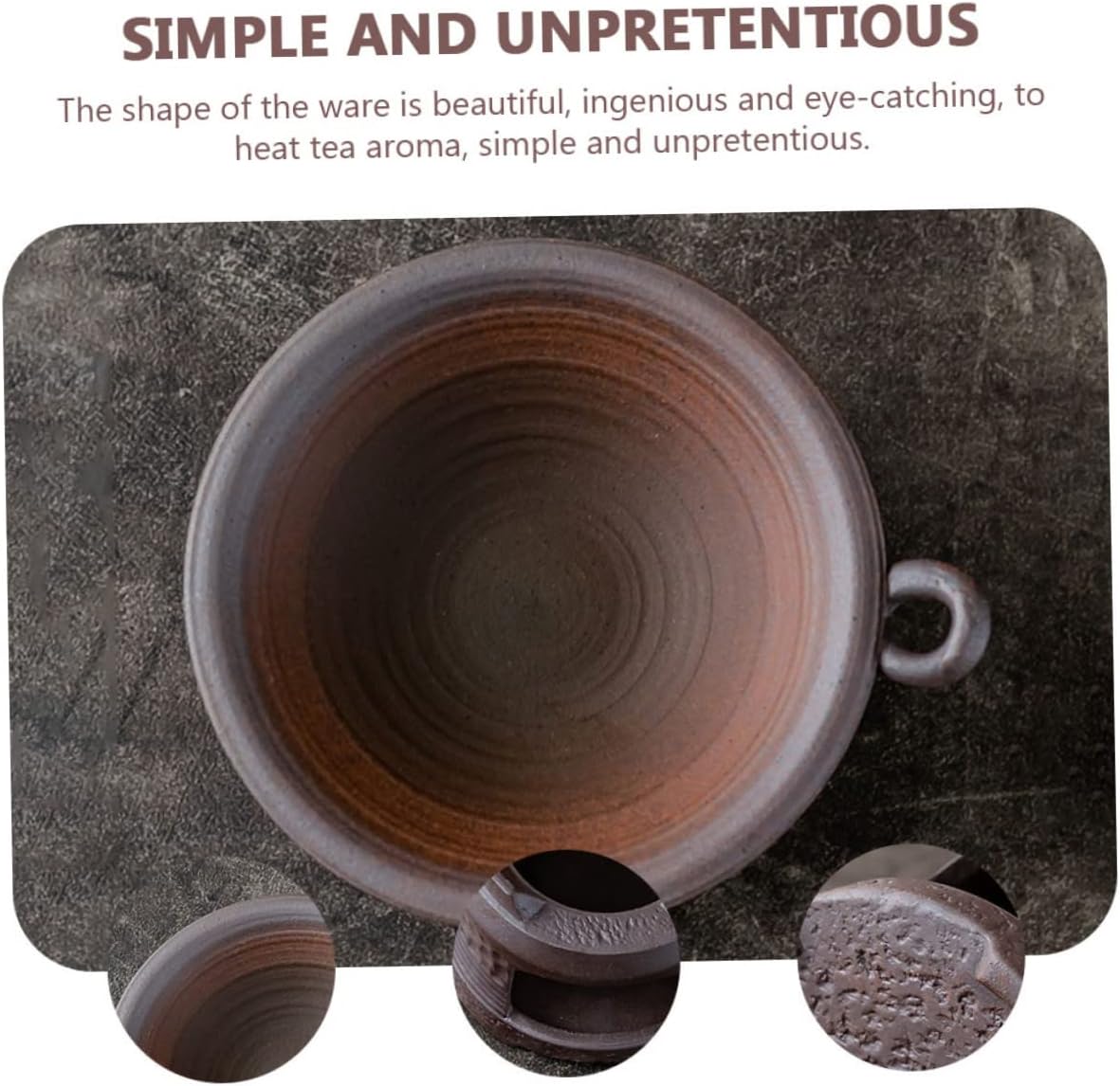 Ceramic Teapot Warmer Candle Holder Handmade Brown Tea Stove for Infusing Loose Leaf Teas for Home