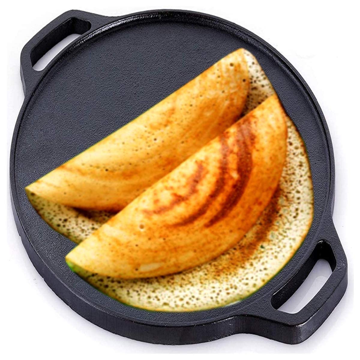 Pre-seasoned Flat Griddle Roti Pancakes 11 Inch Pre-Seasoned Cast Iron ...