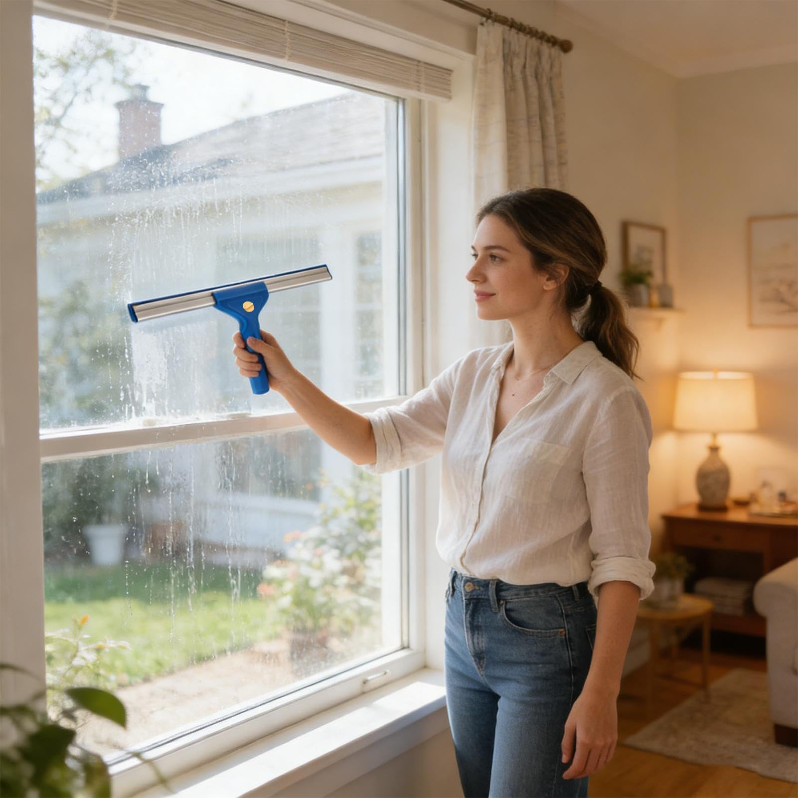 Kit limpiacristales Con Paño De Microfibra Y Pértiga Extensible | Kit Ventanas Para El Hogar Para Parabrisas Automóvil Azulejos Vidrio Puerta Patio Escuela Aula Propietario De Vivienda