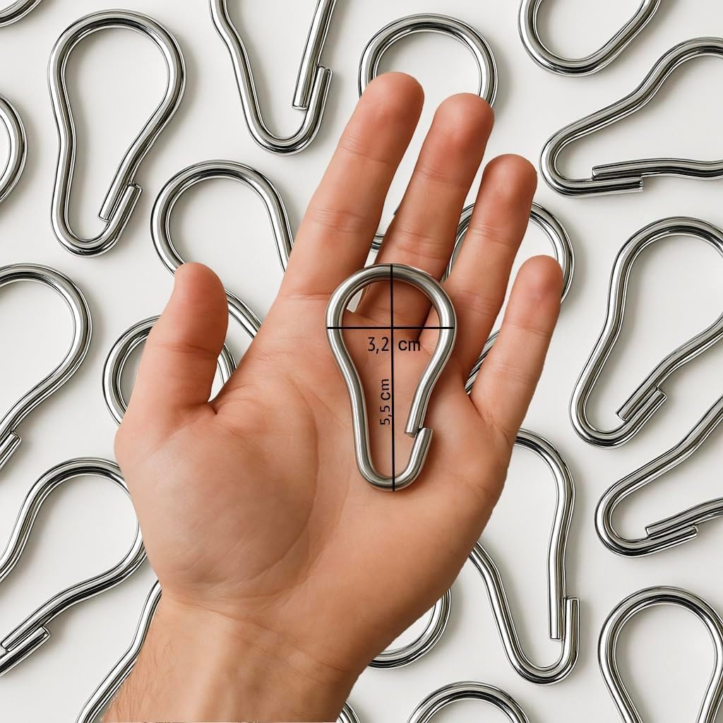 Ganci acciaio per tende da sole esterne - Set 10 pz