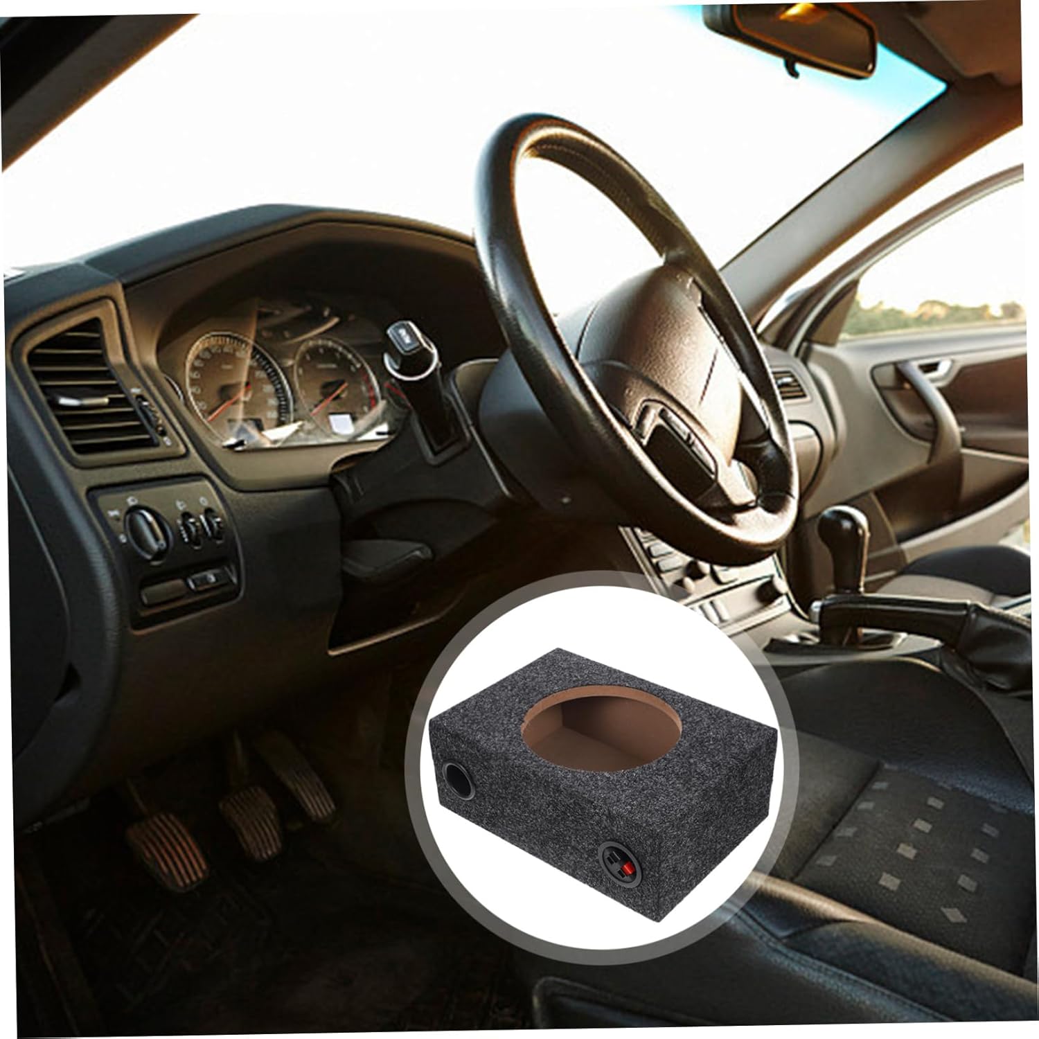 Ciieeo 8 Inch Sealed Carpeted Subwoofer Box for Single Cab Cars DIY Car Audio Enclosure Compatible Most Woofers Enhances Sound Quality and Bass Response