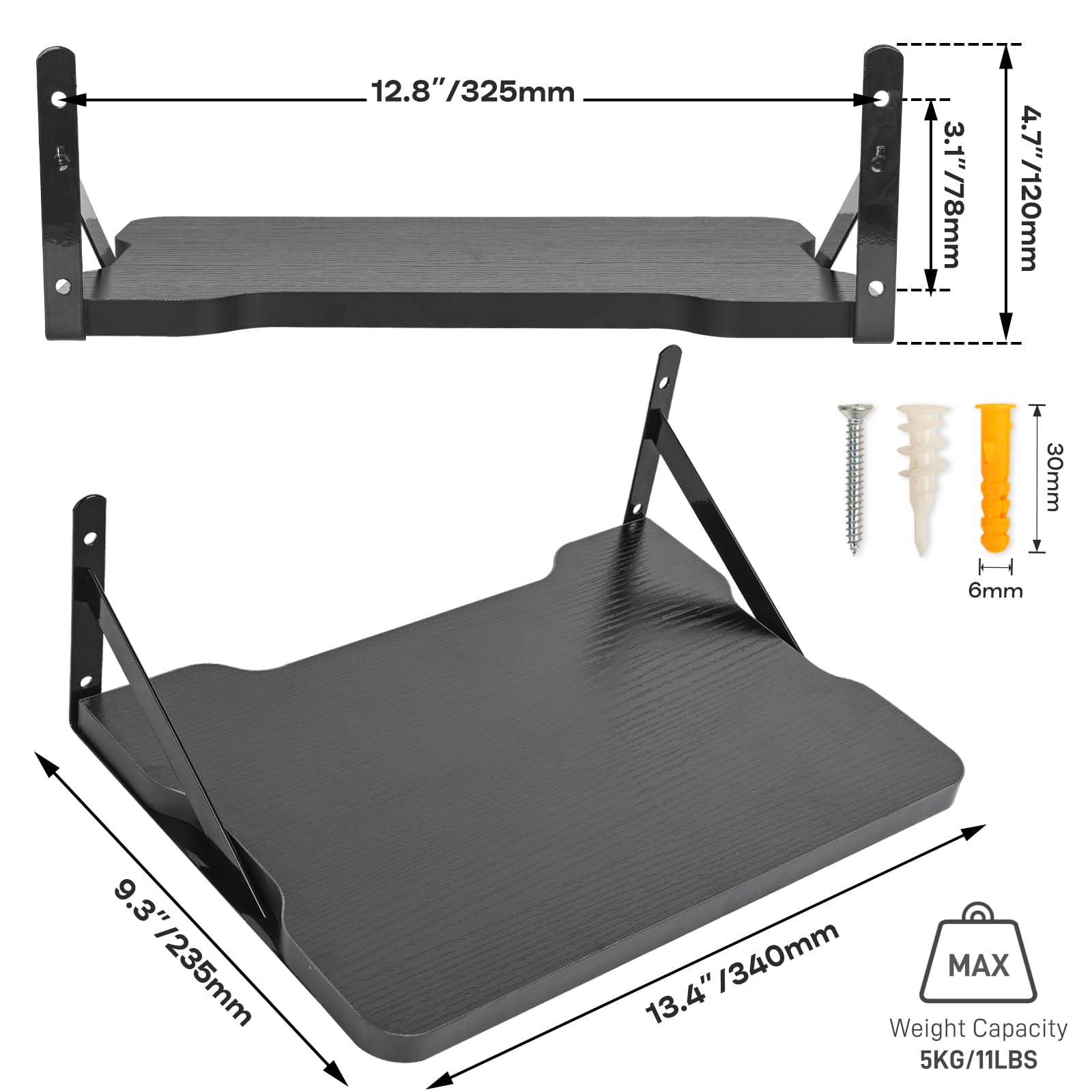 MDF - Mensola piccola per mini proiettore, supporto da parete per router, supporto rack per proiettore e modem, per Xbox Series PS5 PS4