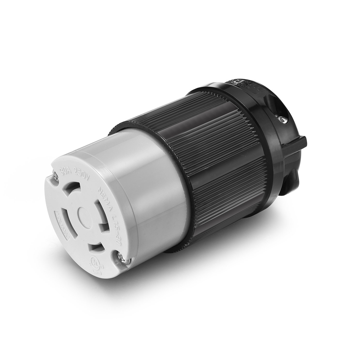 UL Listed NEMA L16-20C Plug Connector Socket Female,20A 20 Amp,AC480V 480 Volt,3 Pole-4 Wire,Grouding,Twist Locking,Black Gray