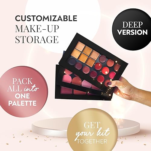 Miniatura 6 de Paleta de maquillaje magnética vacía negra profunda grande con ventana transparente