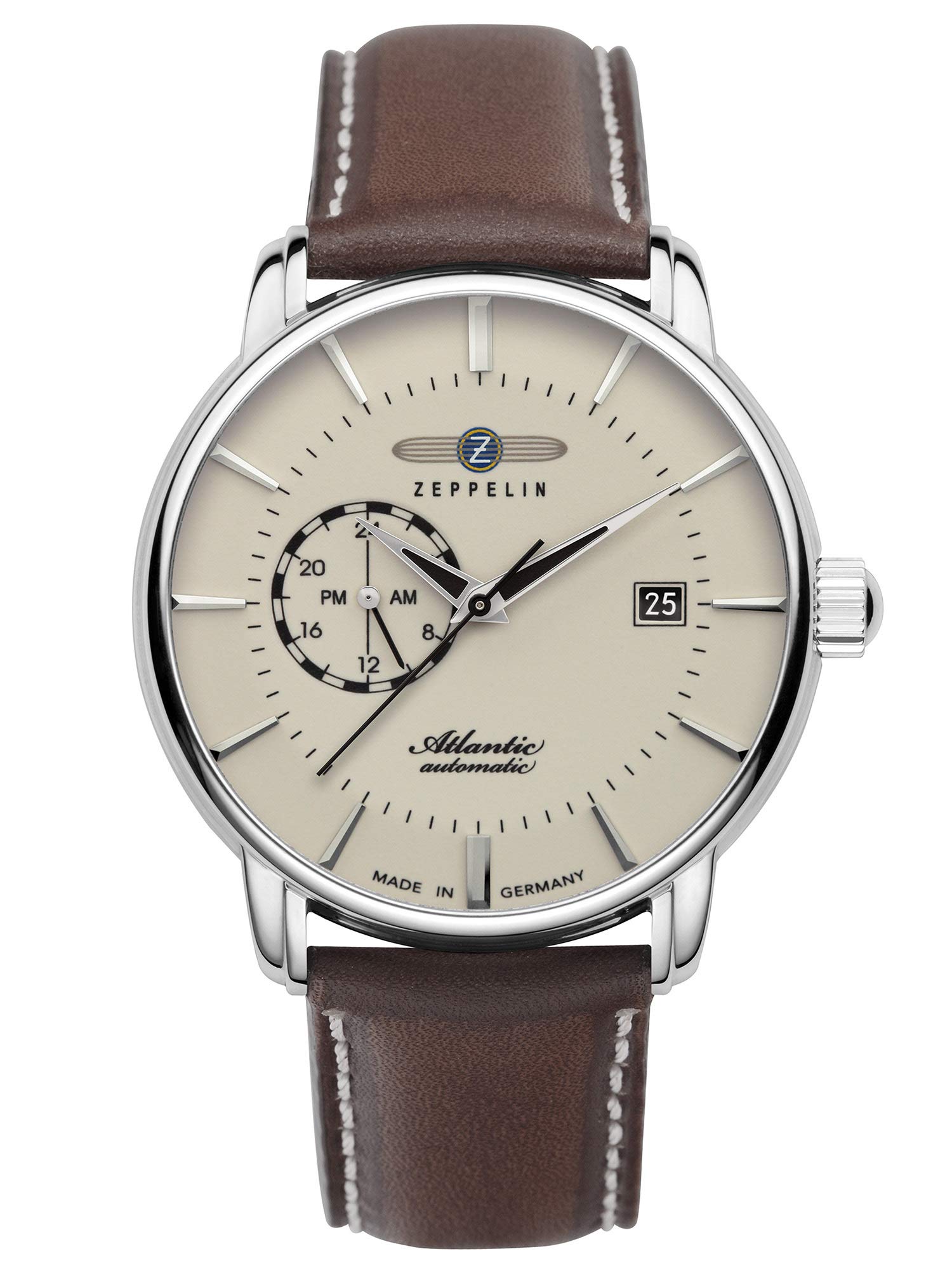 Zeppelin Leather Atlantic Date|Small Seconds Analog Dial Color Beige Mens Watch - 84705 (B07YWXJQJS) Amazon Price History, Amazon Price Tracker