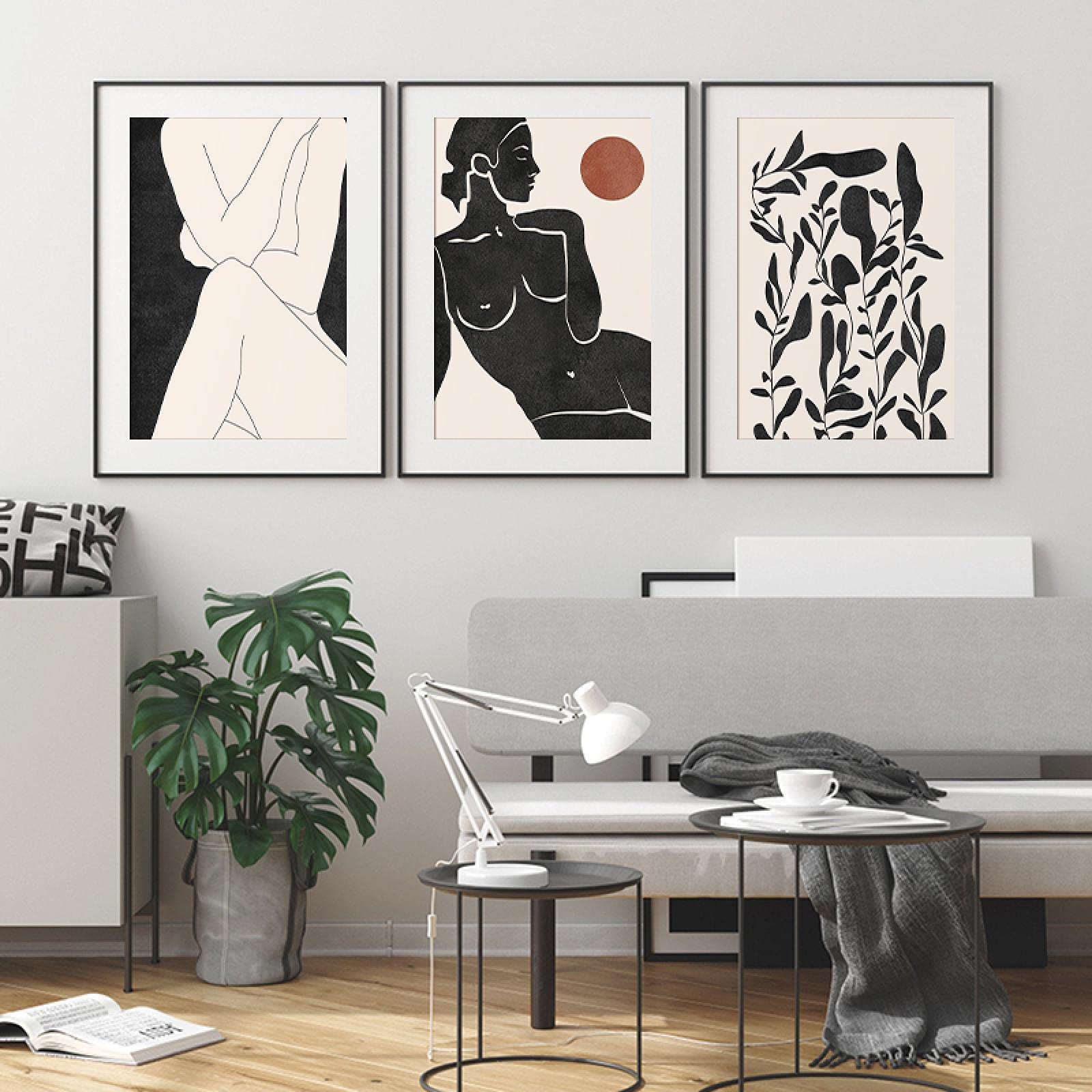 Affiche salon abstrait géométrique : sublimez vos murs avec ce triptyque moderne - 8